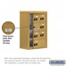 Salsbury Cell Phone Storage Locker - with Front Access Panel - 4 Door High Unit (8 Inch Deep Compartments) - 6 A Doors (5 usable) and 1 B Door - Gold - Surface Mounted - Resettable Combination Locks